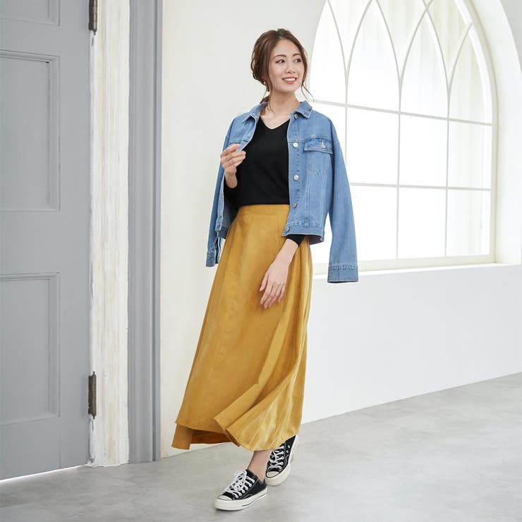 スカート スエードフレアスカート ロングスカート | karei | 詳細画像24 