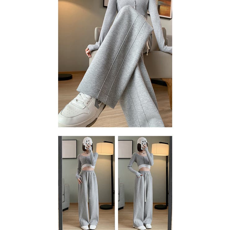 リラックスカジュアルパンツ サイドライン | karei | 詳細画像12 