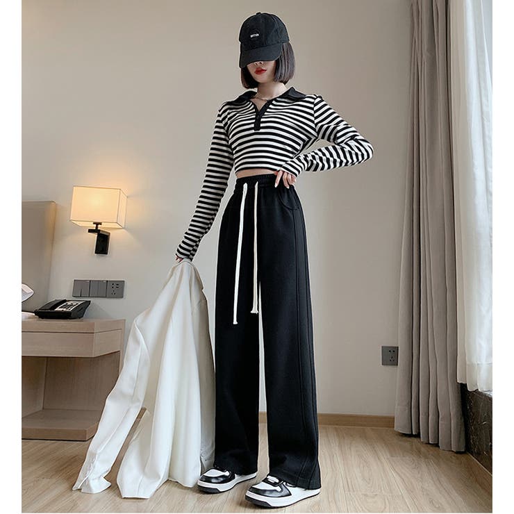 リラックスカジュアルパンツ サイドライン | karei | 詳細画像20 