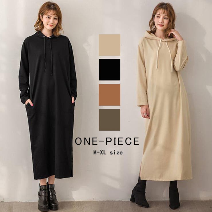 スエットワンピース レディース フードパーカーワンピー 品番 Kriw Karei カレイ のレディースファッション通販 Shoplist ショップリスト