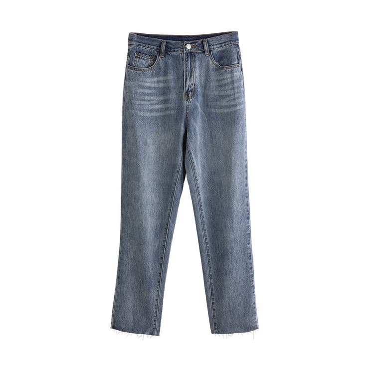 ブルー | デニムパンツ レディース バックスリット | karei