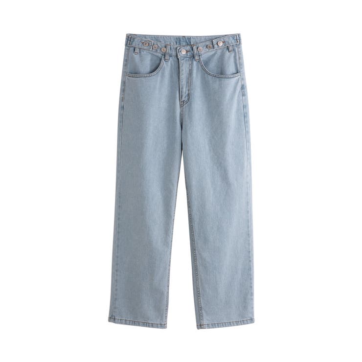 サックス | デニムパンツ レディース イージパンツ | karei