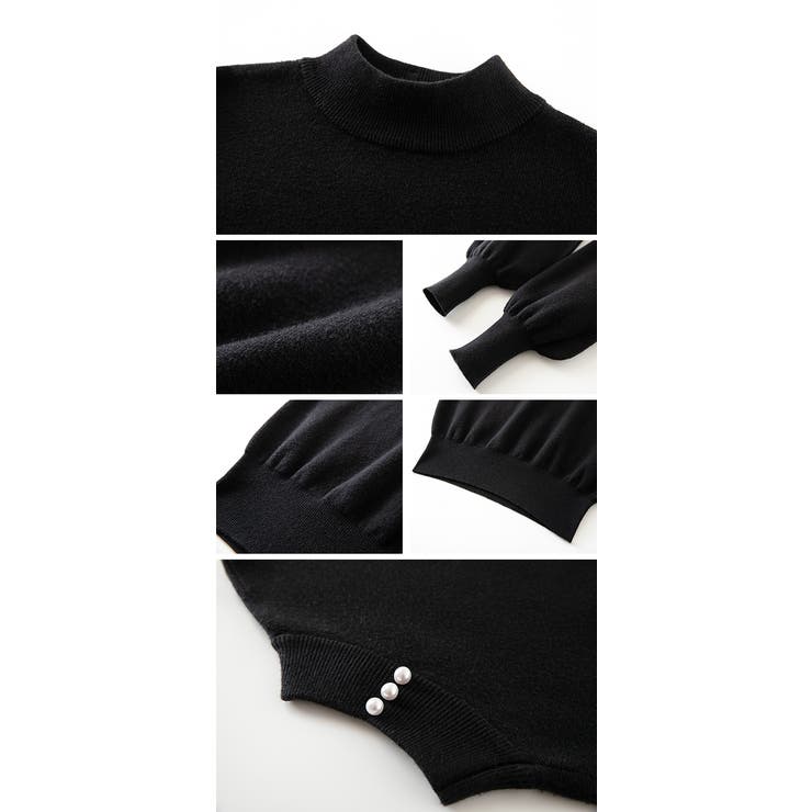 パールつきボトルネックニット ボリュームスリーブ | karei | 詳細画像24 