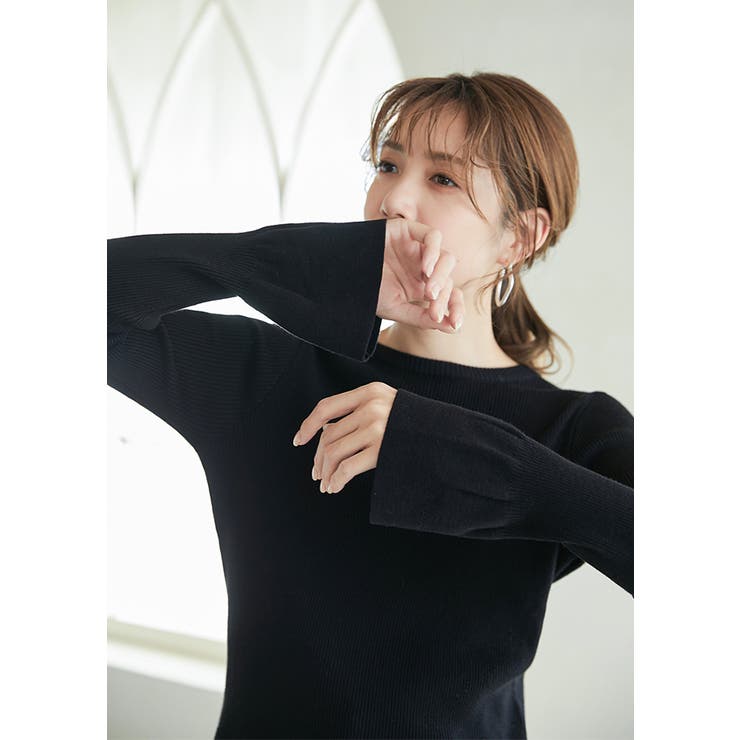 フレアスリーブニット バイカラーパイピング | karei | 詳細画像15 