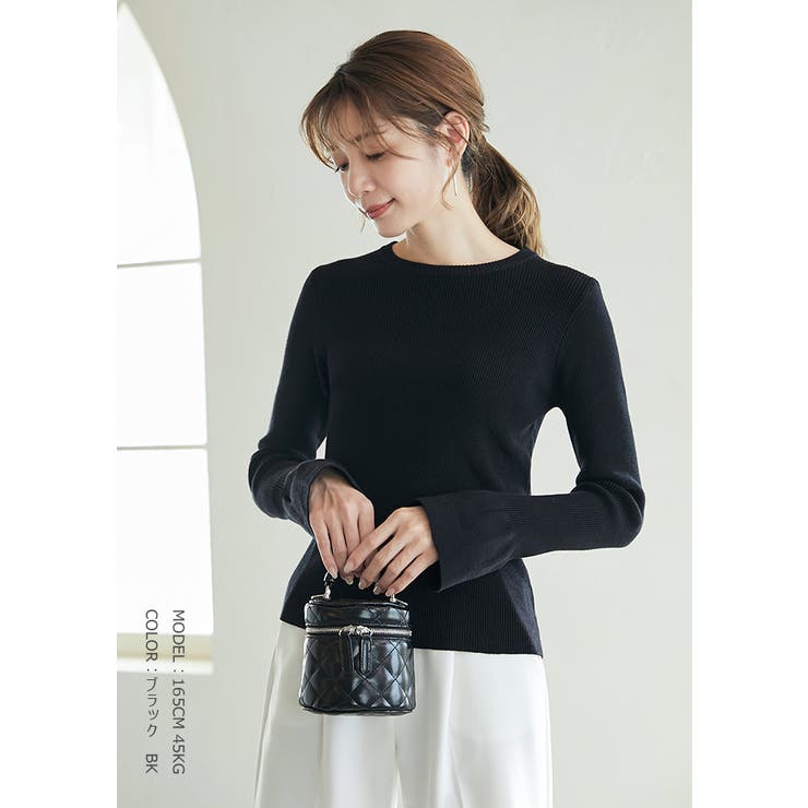 フレアスリーブニット バイカラーパイピング | karei | 詳細画像16 