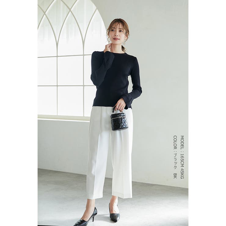 フレアスリーブニット バイカラーパイピング | karei | 詳細画像17 