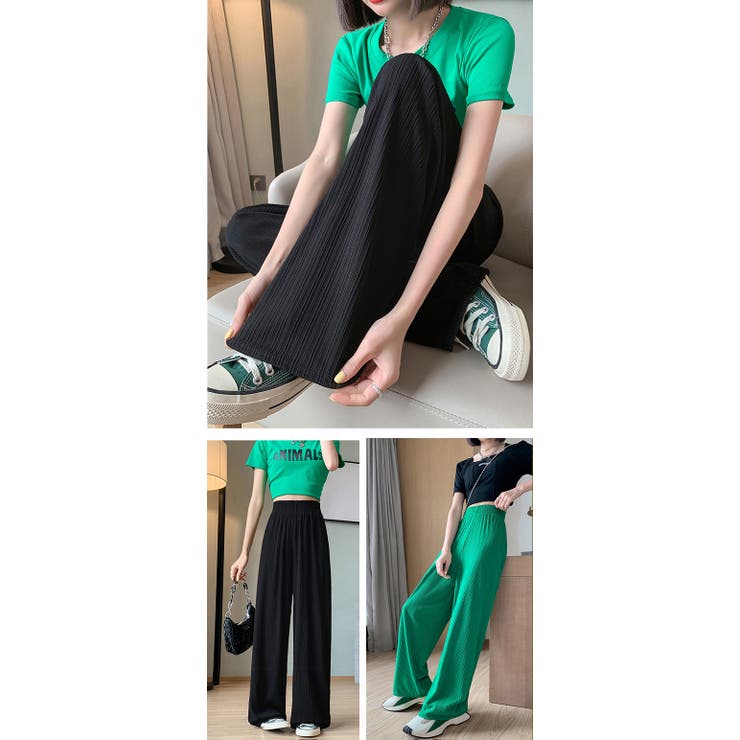 接触冷感 プリーツパンツ レディース | karei | 詳細画像13 