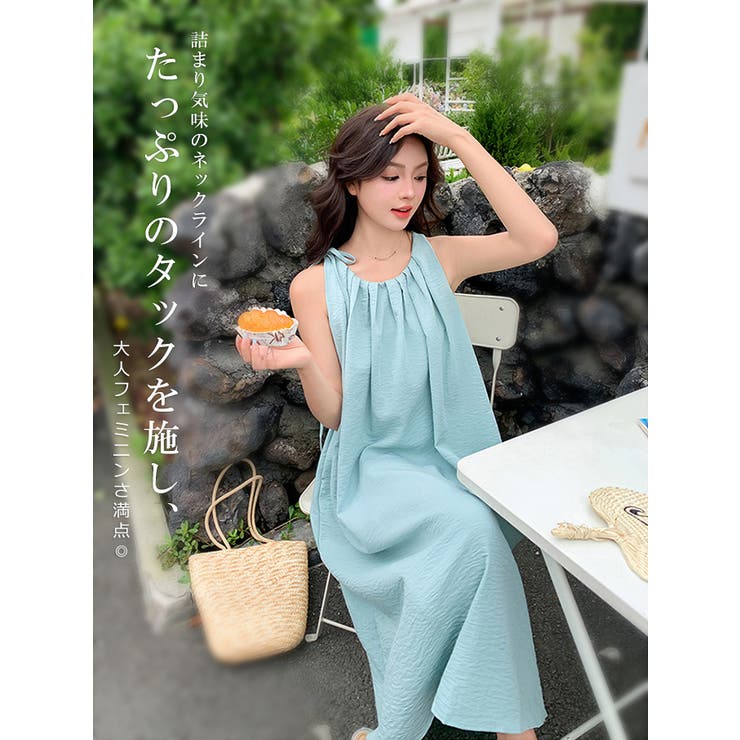 リゾート ノースリーブワンピース タック入り | karei | 詳細画像6 