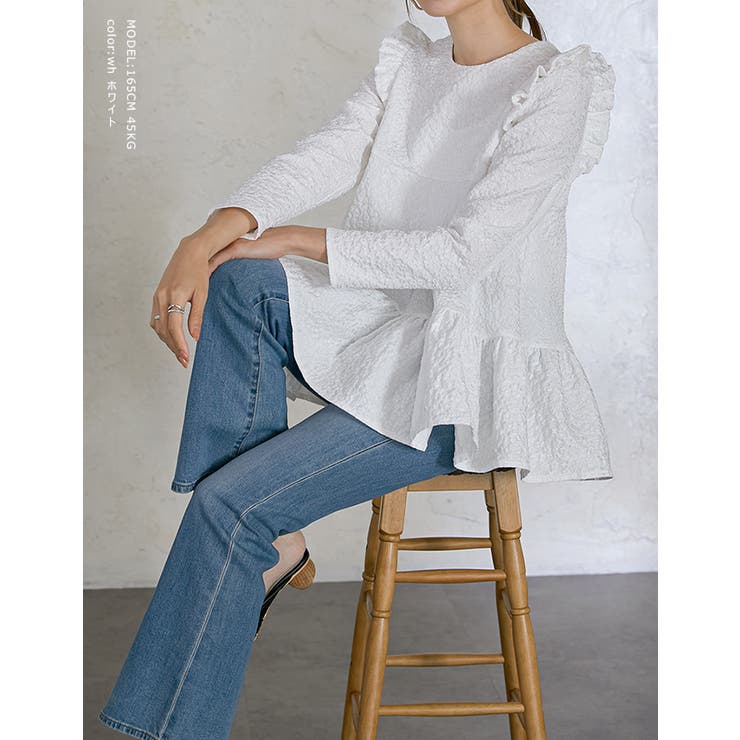 フラワージャガードトップス 肩フリル 大人 | karei | 詳細画像12 