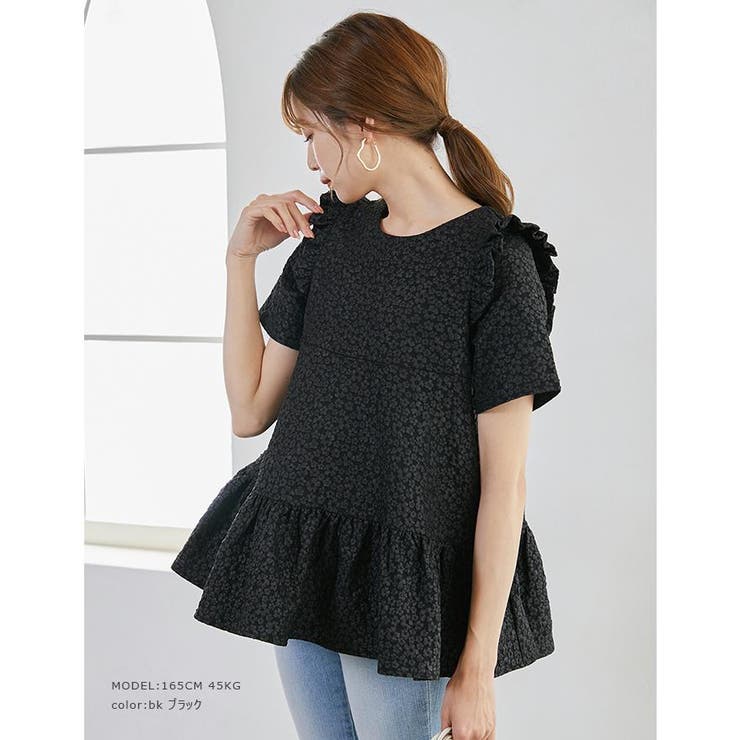 フラワージャガードトップス 肩フリル 大人 | karei | 詳細画像17 