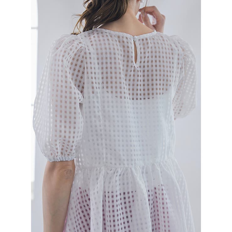 シアーギンガムブラウス×キャミソール | karei | 詳細画像20 