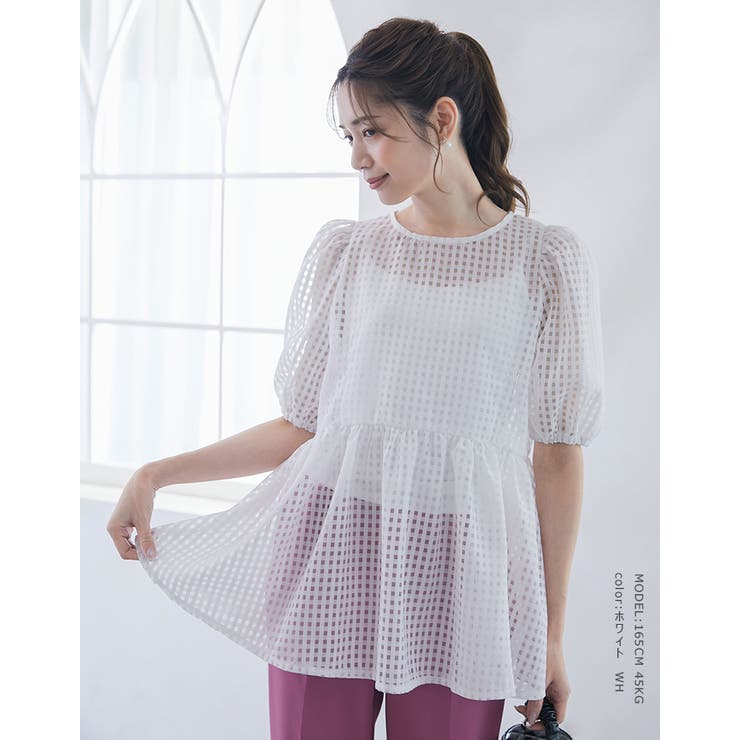 シアーギンガムブラウス×キャミソール | karei | 詳細画像21 