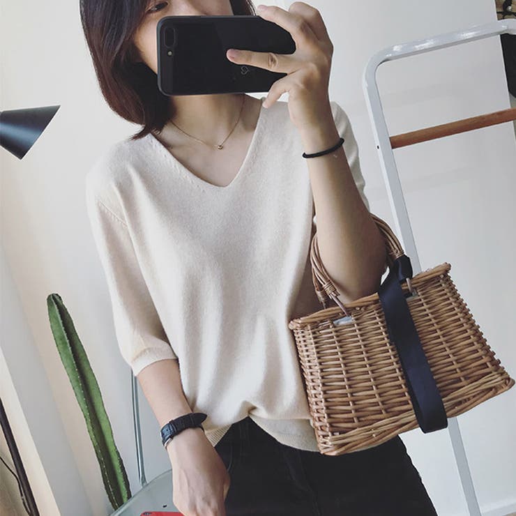 ニット カットソー Vネック | karei | 詳細画像2 