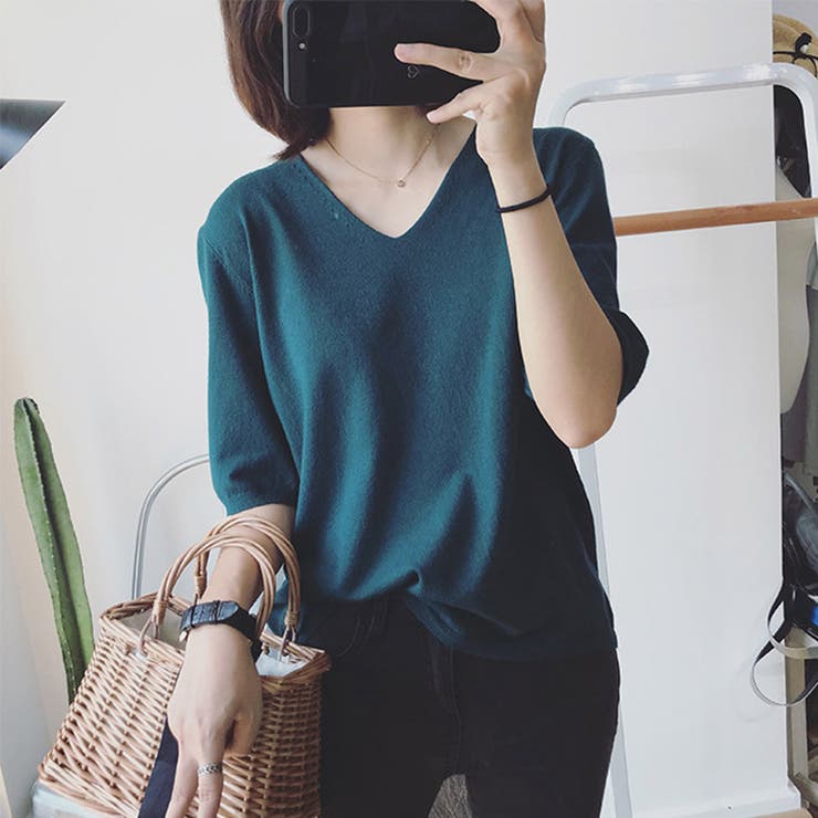 ニット カットソー Vネック | karei | 詳細画像5 