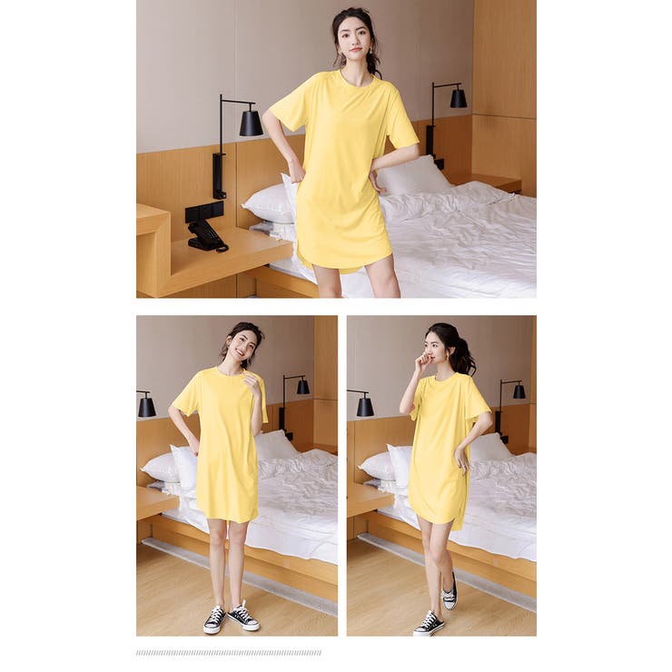 オーバーサイズカットソー ルームウェア レディース カラフル ビッグTシャツ  | karei | 詳細画像30 