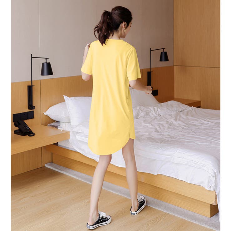 オーバーサイズカットソー ルームウェア レディース カラフル ビッグTシャツ  | karei | 詳細画像31 