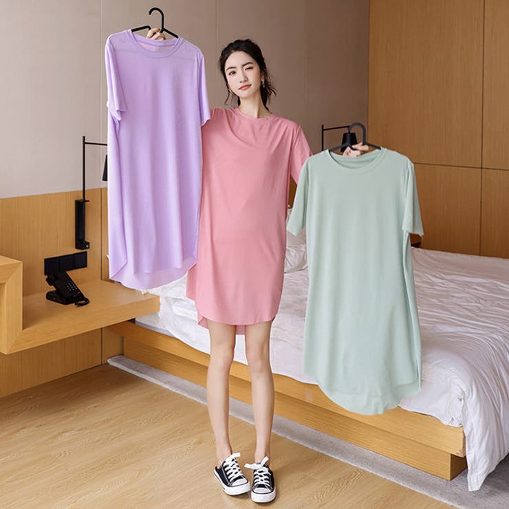 オーバーサイズカットソー ルームウェア レディース カラフル ビッグTシャツ  | karei | 詳細画像5 