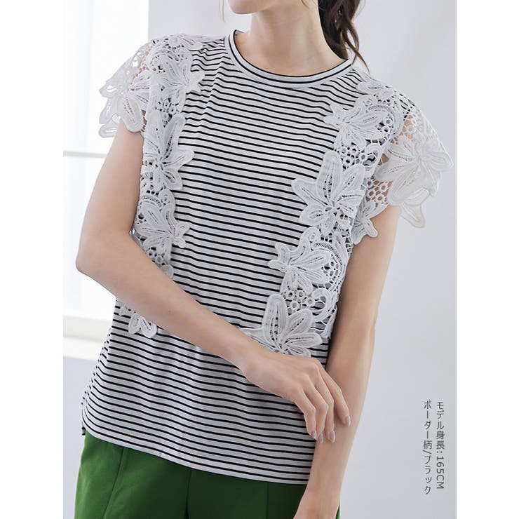 花レース袖 Tシャツ トップス | karei | 詳細画像27 