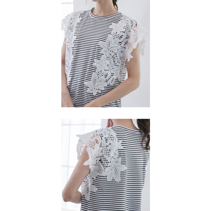 花レース袖 Tシャツ トップス | karei | 詳細画像29 