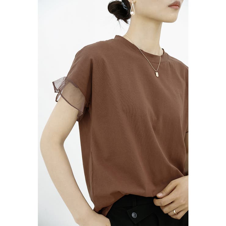 チュールキリカエフリルスリーブTシャツ | karei | 詳細画像10