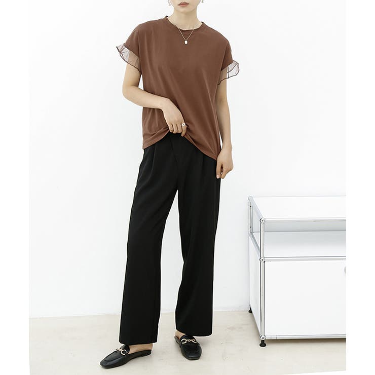 チュールキリカエフリルスリーブTシャツ | karei | 詳細画像11