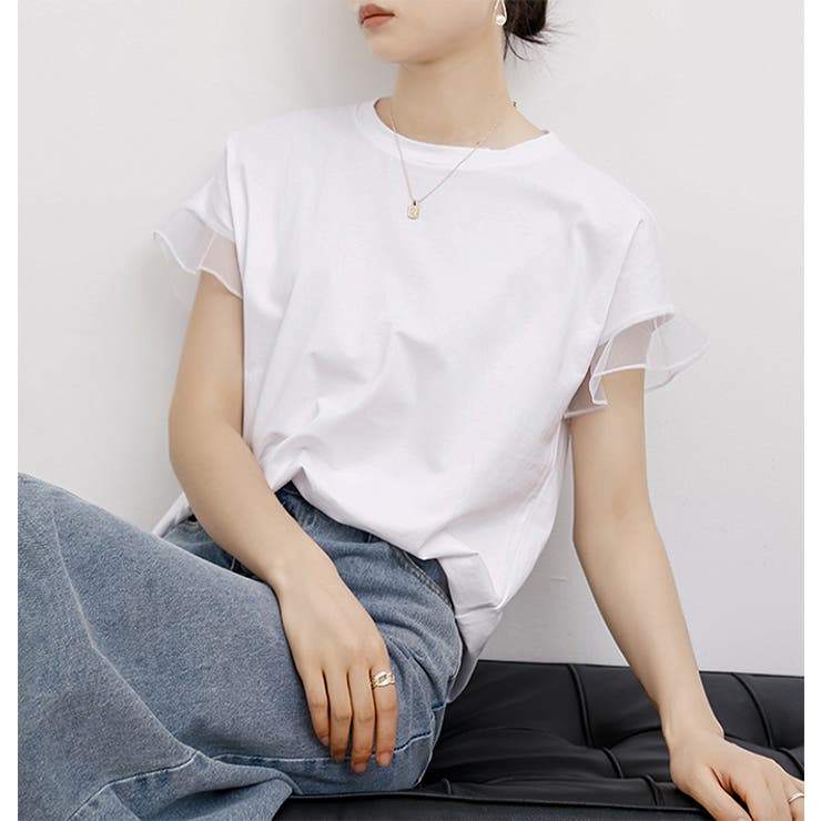 チュールキリカエフリルスリーブTシャツ | karei | 詳細画像14