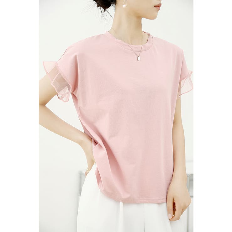 チュールキリカエフリルスリーブTシャツ | karei | 詳細画像17