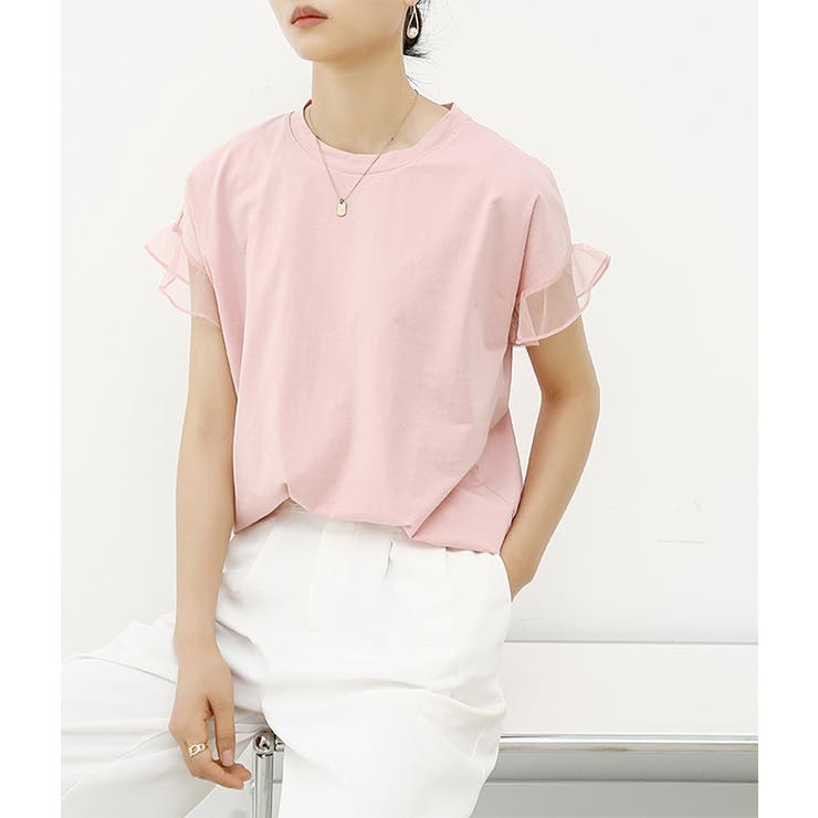 チュールキリカエフリルスリーブTシャツ | karei | 詳細画像18