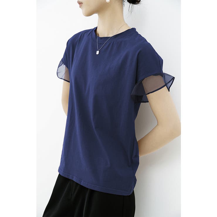 チュールキリカエフリルスリーブTシャツ | karei | 詳細画像23