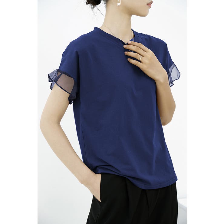 チュールキリカエフリルスリーブTシャツ | karei | 詳細画像24