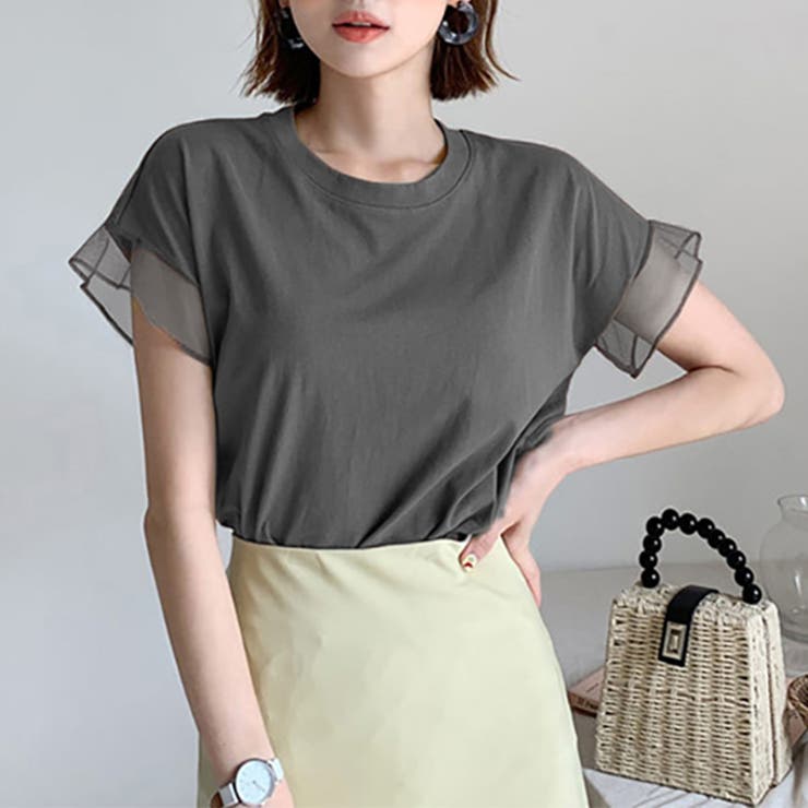 チュールキリカエフリルスリーブTシャツ | karei | 詳細画像26