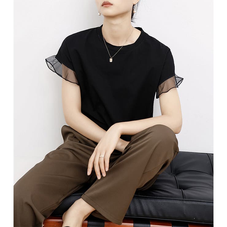 チュールキリカエフリルスリーブTシャツ | karei | 詳細画像28