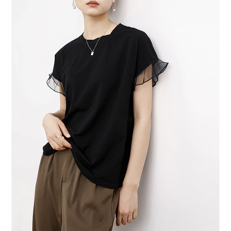 チュールキリカエフリルスリーブTシャツ | karei | 詳細画像29