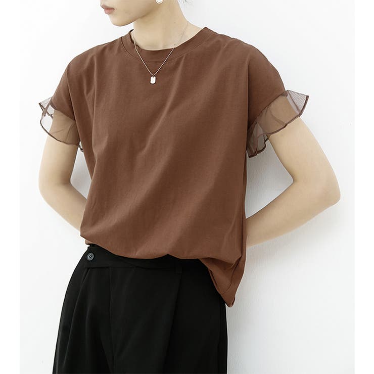 チュールキリカエフリルスリーブTシャツ | karei | 詳細画像9