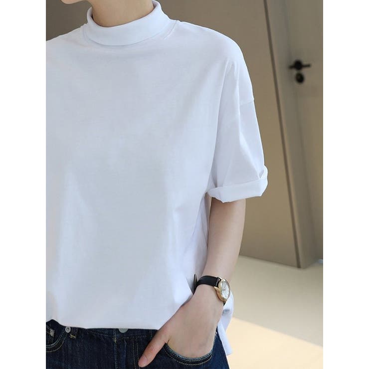 さらっと心地いい。綿100％ベーシックTシャツ 半袖 ハイネック | karei | 詳細画像15 