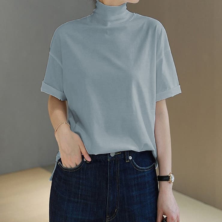 さらっと心地いい。綿100％ベーシックTシャツ 半袖 ハイネック | karei | 詳細画像18 