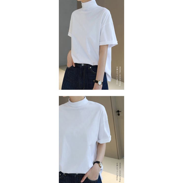 さらっと心地いい。綿100％ベーシックTシャツ 半袖 ハイネック | karei | 詳細画像19 