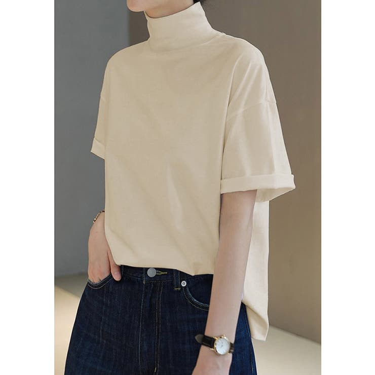 さらっと心地いい。綿100％ベーシックTシャツ 半袖 ハイネック | karei | 詳細画像21 