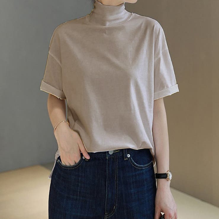 さらっと心地いい。綿100％ベーシックTシャツ 半袖 ハイネック | karei | 詳細画像22 
