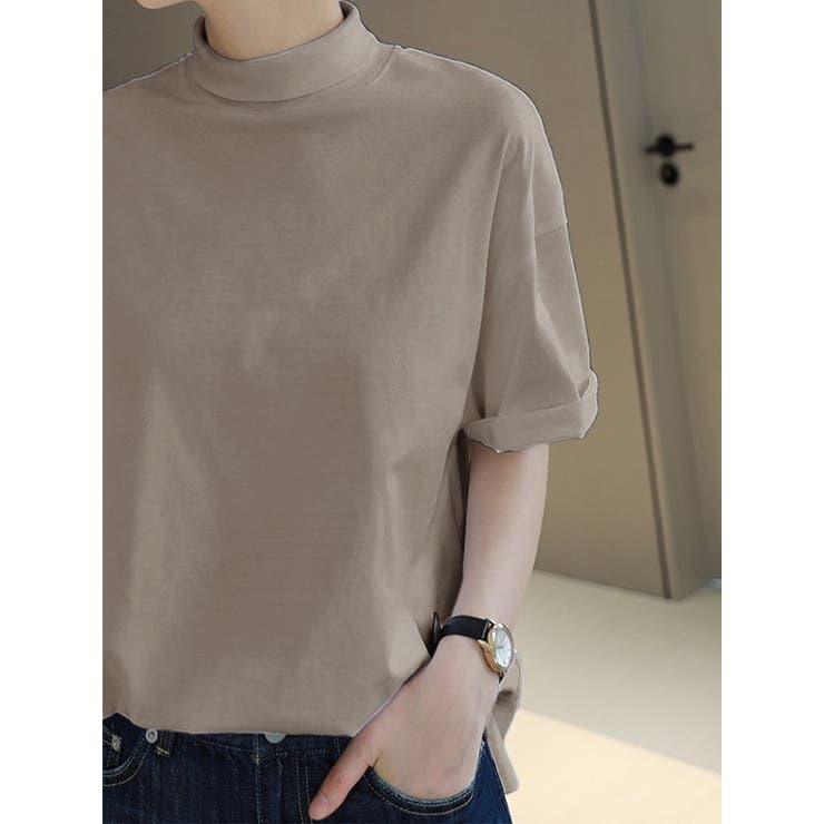 さらっと心地いい。綿100％ベーシックTシャツ 半袖 ハイネック | karei | 詳細画像23 