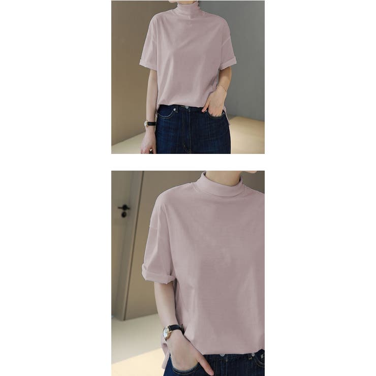 さらっと心地いい。綿100％ベーシックTシャツ 半袖 ハイネック | karei | 詳細画像7 