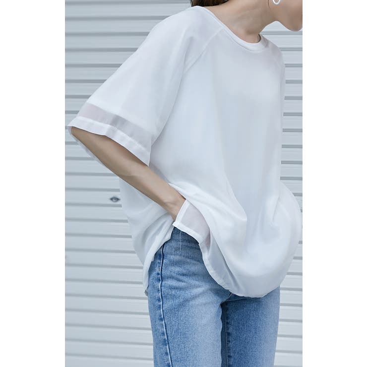 シフォン×カットソー シフォンドッキング 重ね風 | karei | 詳細画像13 