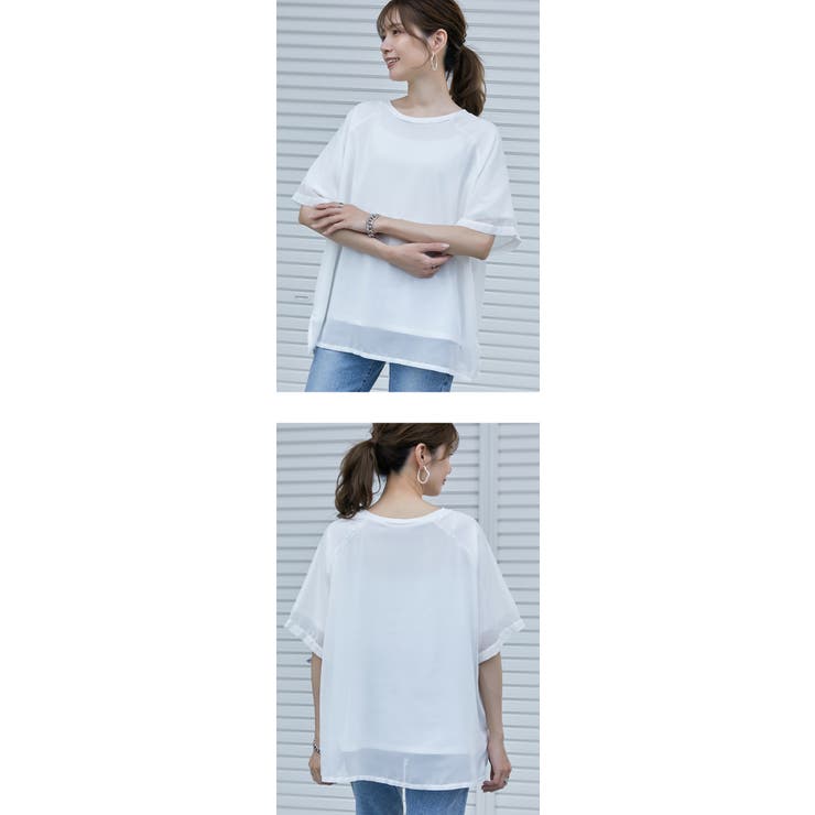 シフォン×カットソー シフォンドッキング 重ね風 | karei | 詳細画像15 