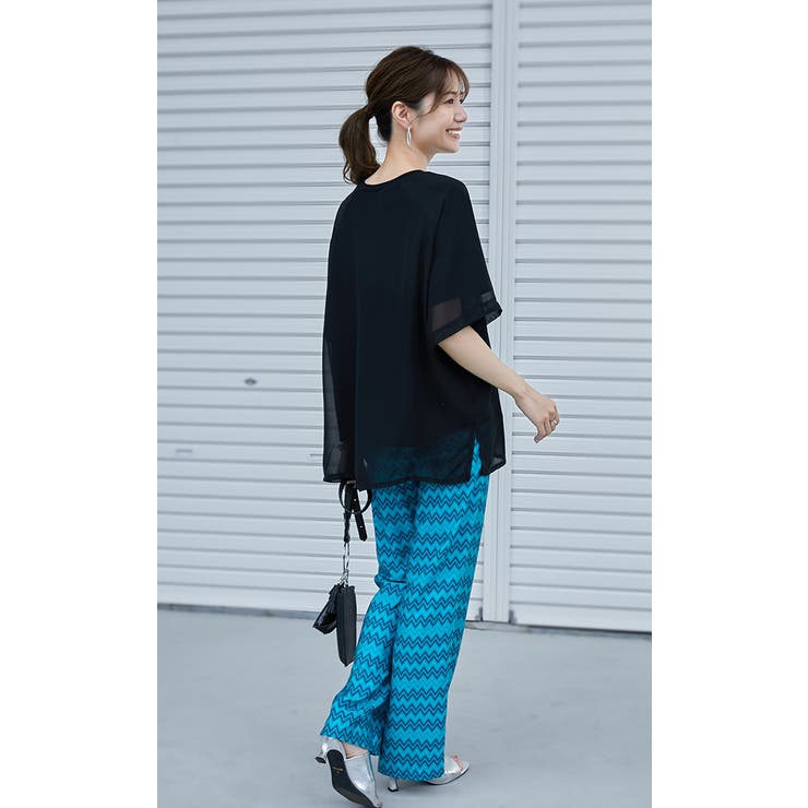 シフォン×カットソー シフォンドッキング 重ね風 | karei | 詳細画像16 