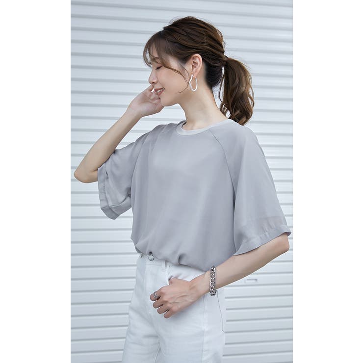 シフォン×カットソー シフォンドッキング 重ね風 | karei | 詳細画像22 