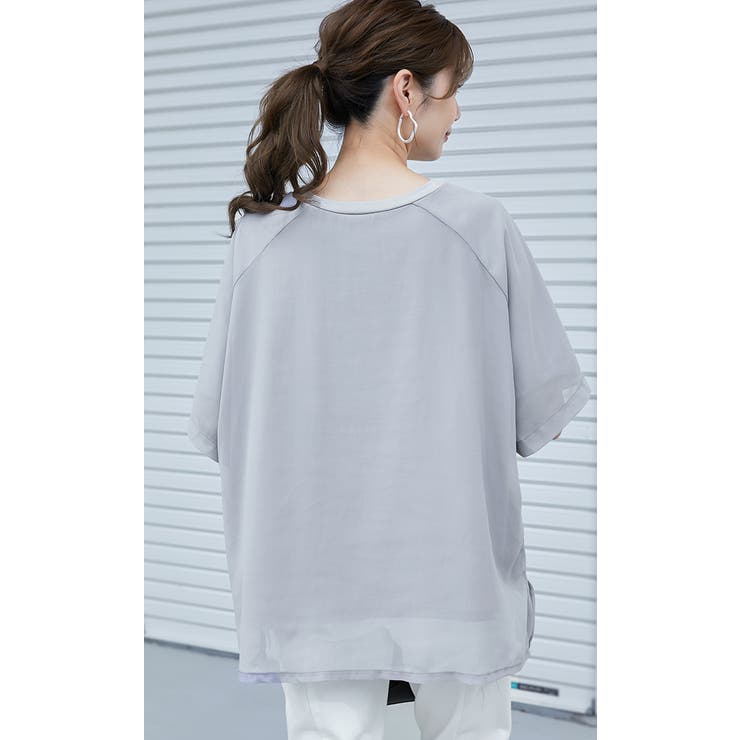 シフォン×カットソー シフォンドッキング 重ね風 | karei | 詳細画像23 