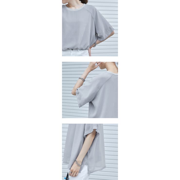 シフォン×カットソー シフォンドッキング 重ね風 | karei | 詳細画像24 