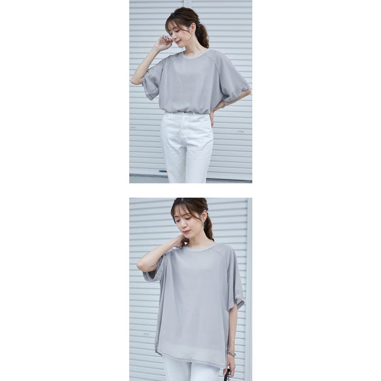 シフォン×カットソー シフォンドッキング 重ね風 | karei | 詳細画像25 