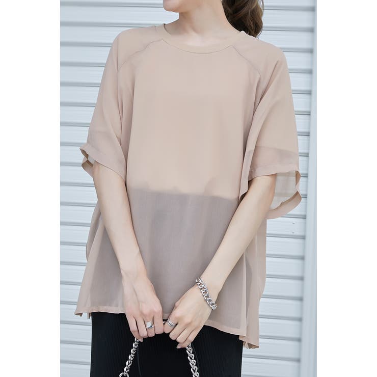 シフォン×カットソー シフォンドッキング 重ね風 | karei | 詳細画像27 