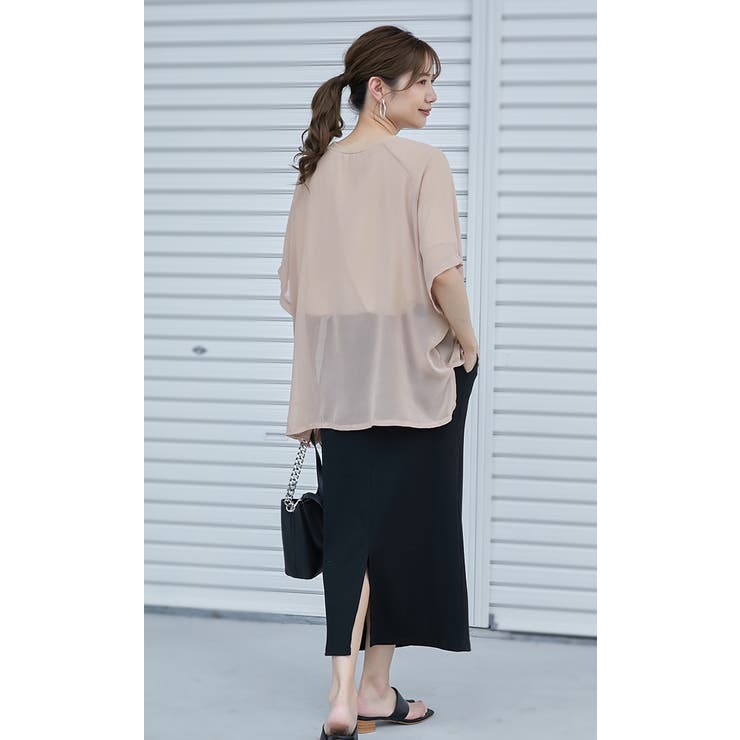 シフォン×カットソー シフォンドッキング 重ね風 | karei | 詳細画像28 